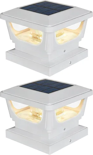 Vista 11 de Luces solares para postes de metal de 3 x 3 pulgadas, vinilo y madera de 4 Armazón negra