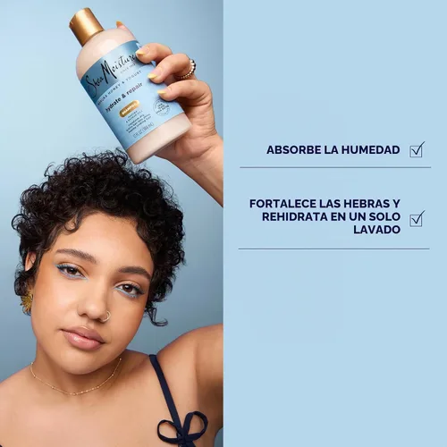 Vista 6 de SheaMoisture Champú Hidratar y Reparar Cabello Dañado con Miel de Manuka