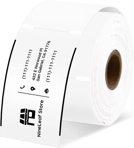 Vista 2 de NineLeaf 8 rollos compatibles con Dymo 30374 (2 x 3.5 pulgadas), tarjetas blancas de citas de negocios, rollos de papel no adhesivos para escritor
