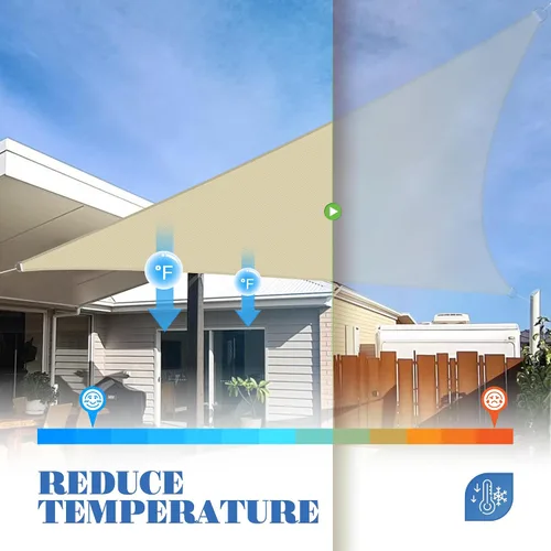Vista 5 de ECOOPTS - Toldo de vela triangular de 0.6 x 0.6 x 0.6 m, de polietileno de alta densidad, para sombra, toldo para pérgola, cubierta para patio al