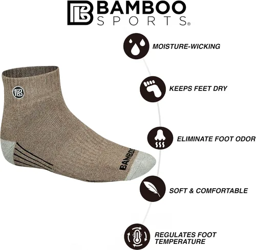 Vista 38 de Calcetines de rayón de bambú premium para hombre, absorben la humedad, control de olor, suela acolchada, calcetines de trabajo transpirables Surtido
