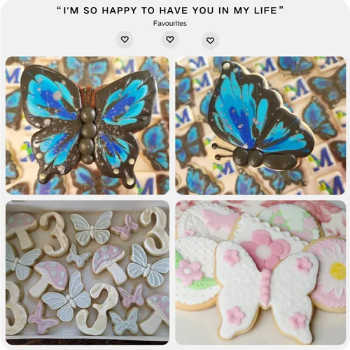 Vista 4 de LUBTOSMN Juego de 5 cortadores de galletas de mariposa Fondant