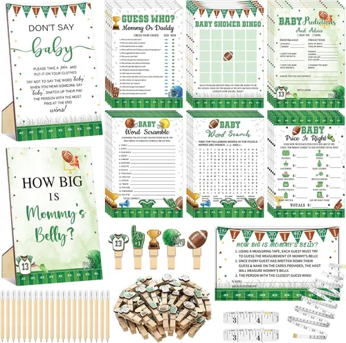 Vista 40 de Funnymoom Set de 426 piezas de juegos de baby shower de Halloween, 8 juegos, incluye bingo de baby shower, el precio correcto, adivina quién