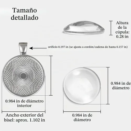 Vista 6 de OBSEDE Juego de 80 biseles redondos de acero inoxidable de 0.984 in, incluye 40 bandejas colgantes, 40 bandejas de cabujón de vidrio, para hacer