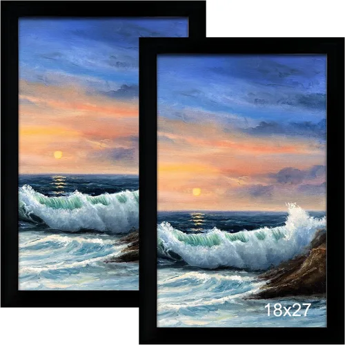 Vista 64 de LUCKYLIFE Marco de fotos de 8x10 pulgadas negro para montaje en pared o exhibición en mesa, paquete de 2