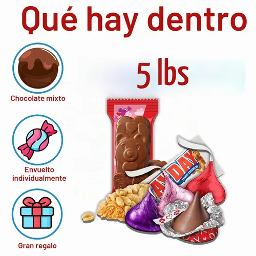 Vista 2 de Caramelos de chocolate para el día de la madre, mezcla de 5 libras, dulces para el día de la madre envueltos individualmente, mini barras