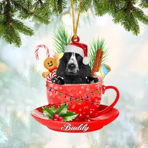Vista 33 de Alaskan Malamute - Adorno de tetera de perro sentado en una tetera de Navidad, adorno de Navidad con nombre personalizado, adorno de automóvil