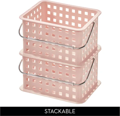 Vista 5 de iDesign - Organizador de ducha pequeño con asa, organizador de ducha portátil para dormitorio o baño, paquete de 3, color rosa