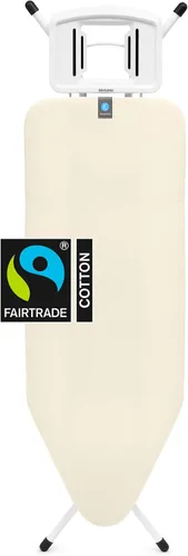 Vista 9 de Brabantia Tabla de planchar cómoda con soporte para plancha de vapor sólido Mediano (talla B) Funda gris mezclilla de comercio justo Altura