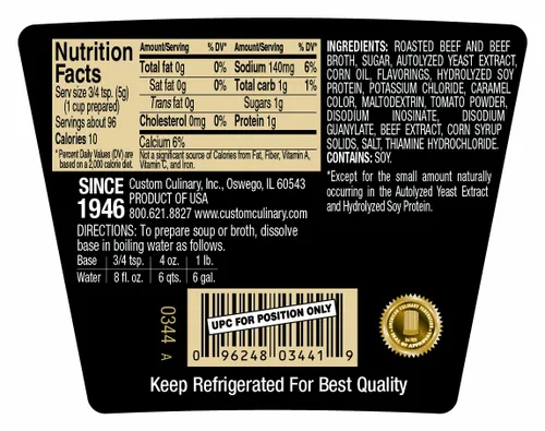 Vista 2 de Custom Culinary Gold Label Base baja en sodio, carne de res, 1 libra