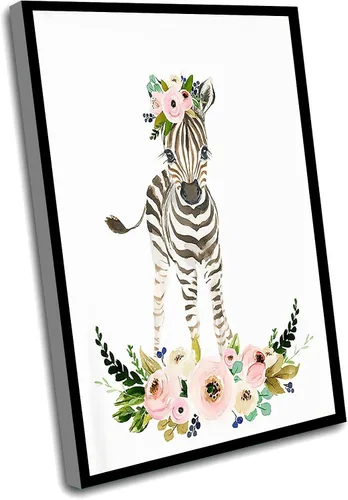 Vista 10 de Decoración de baño para niños, decoración de baño para niños, pajarita azul, cervatillo de ciervo, pintura de ciervos, impresiones de animales