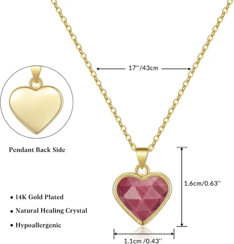 Vista 6 de KissYan Healing Crystal Necklace, 14K Gold Plated Natural Energy Stone Pendant Necklace Reiki Quartz Amethyst Citrine Gemstone Spiritual Jewelry