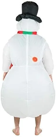 Vista 3 de Bodysocks - Disfraz de muñeco de nieve inflable para adultos color blanco