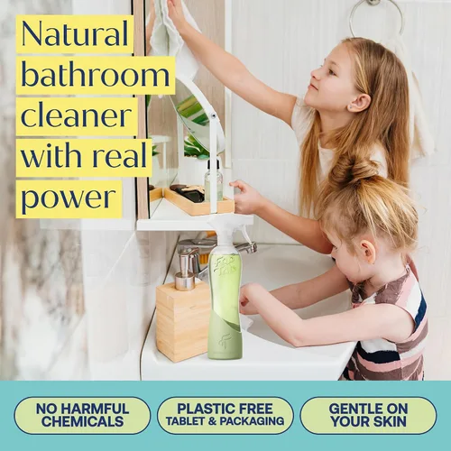 Vista 2 de Fab Tab Tabletas de repuesto en aerosol de limpieza de baño, tabletas de spray limpiador multiusos, productos de limpieza naturales, a base