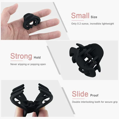 Vista 4 de MAORULU Pinza para el cabello, pinza de pulpo para cabello fino/medio grueso, para mujeres y niñas, 1.5 pulgadas, mini pinzas de mandíbula mate