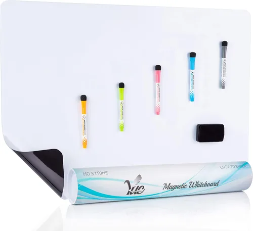 Vista 11 de Yuc hoja de pizarrón blanco magnético de 17" x 11", para colocar en el refrigerador y anotar las lista de comestibles para ir de compras