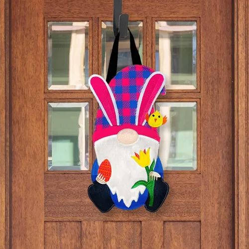 Vista 3 de Briarwood Lane Colgador de puerta de Navidad de arpillera de gnomo de Pascua