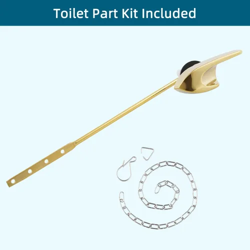 Vista 6 de Kit universal de repuesto de mango de inodoro de montaje frontal de metal compatible con piezas de tanque de inodoro Kohler, manija de palanca