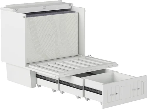 Vista 13 de Atlantic Muebles natucket Murphy cama Pecho, Madera Noble, Blanco