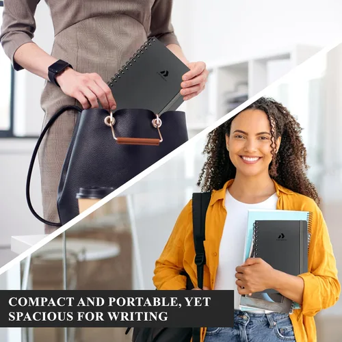 Vista 6 de Nextnoid Cuaderno de espiral forrado para mujeres y hombres, tamaño A5 (5.8 x 8.3 pulgadas), 170 páginas, cuadernos de tapa dura para trabajo y toma