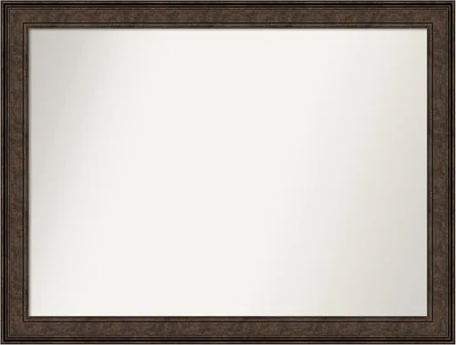 Vista 163 de Amanti Art Espejo de pared personalizado no biselado (25 x 25 pulgadas), marco de bronce acentuado, varios tamaños personalizados, espejo de baño
