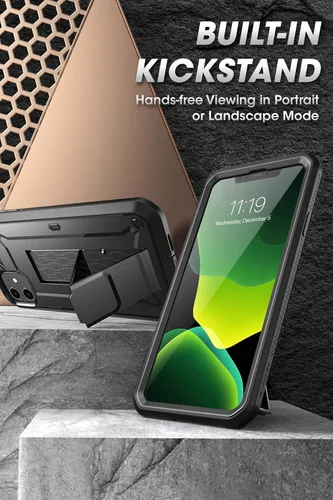Vista 3 de SUPCASE Funda para iPhone 11 con protector de pantalla (Unicorn Beetle Pro), [soporte integrado y clip para cinturón] [protección de grado militar]