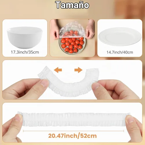 Vista 5 de Homelove 100 fundas para tazones a prueba de pan, envoltura de plástico grande para alimentos, masa madre, pan, horneado, elástico, reutilizable