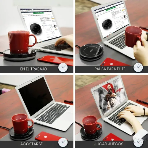 Vista 6 de Calentador de Café Inteligente, BESTINNKITS Calentador de Tazas con Inducción por Gravedad de Encendido/Apagado Automático para Uso en Escritorio