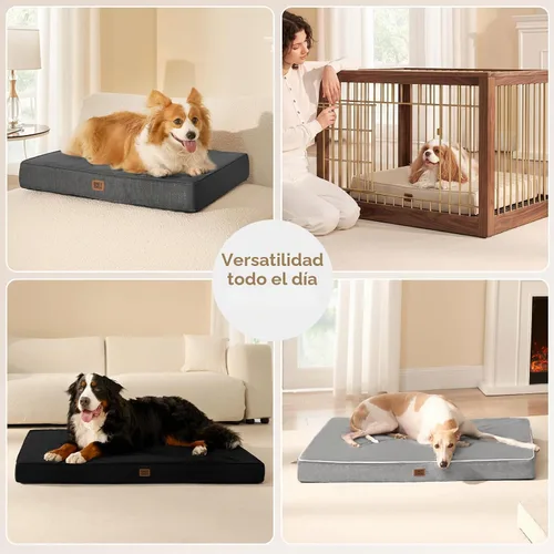 Vista 7 de EHEYCIGA Cama ortopédica impermeable para perros de 35 x 23 pulgadas, cama de espuma viscoelástica para perros de tamaño grande, alfombrilla lavable