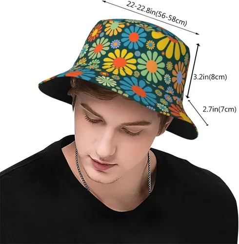Vista 3 de Sombrero de pescador de pesca plegable para verano, sombreros de pescador para mujeres, hombres y adolescentes