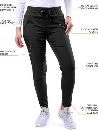 Vista 4 de Adar Pro - Conjunto moderno de ropa quirúrgica atlética para mujer Camiseta quirúrgica moderna con cuello en V y pantalones quirúrgicos de yoga