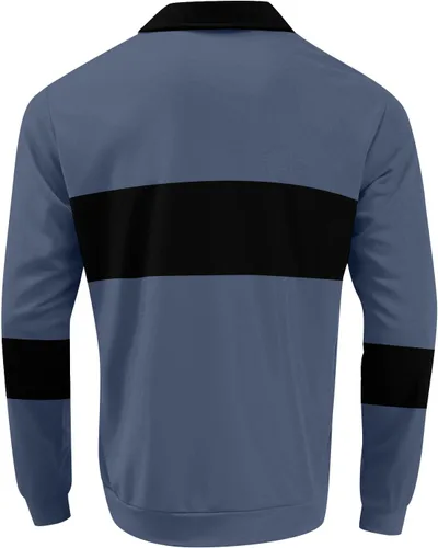 Vista 2 de WENKOMG1 Mens Color Block Blouse Spring Fall Cotton Blend Long Sleeve Pullover Button Down Graphic Sweatshirt