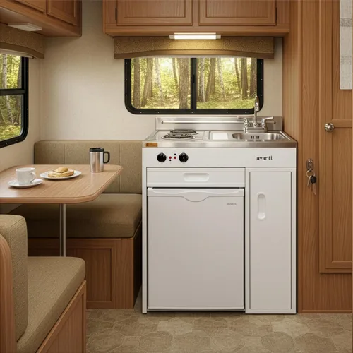 Vista 2 de Avanti CK3016 76.2 cm cocina completa compacta con refrigerador completo de 36 ml, ft. en color blanco