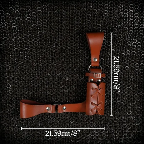 Vista 6 de Mythrojan Aventurero medieval de rana espada con soporte de cuero para Universal Rapier, espada ancha, Cutlass