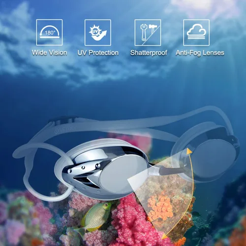 Vista 5 de Gafas de natación, antiniebla, protección UV, espejadas y transparentes