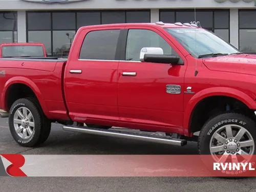 Vista 9 de Rvinyl Kit de moldura de ventana precortada para poste de pilar en negro mate compatible con Dodge Ram 2009-2018 Crew Cab/Quad Cab - Parte trasera