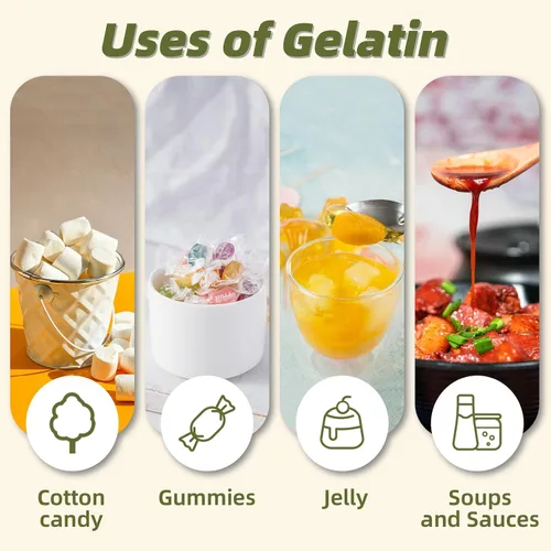 Vista 5 de Besway Gelatina de carne en polvo sin sabor 8 oz, gelatina culinaria para gomitas, malvaviscos, postres y más, sin OMG, Halal, Keto, producto