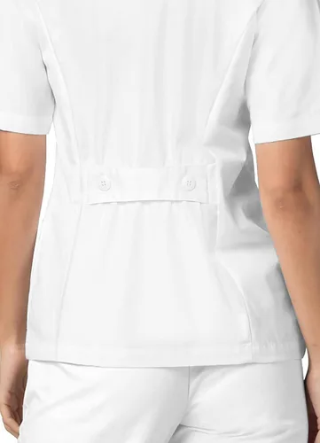 Vista 5 de Adar Universal Scrubs para mujer Cuello de solapa abotonado Scrub Top