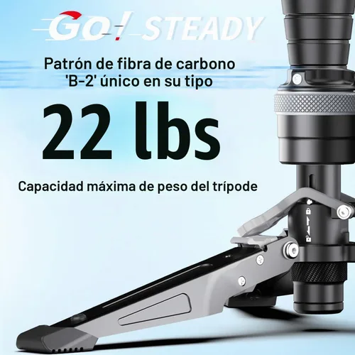 Vista 5 de COMAN Monopod de fibra de carbono M1 de 62.8 pulgadas para cámara, monopie de elevación con un solo clic con pies, compacto para viajes, carga