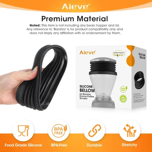 Vista 5 de Aieve Tolva de Café de Silicona Compatible con Molinillo Baratza Encore ESP/Virtuosa+ de Café, Reduce la Retención de Molienda de Café