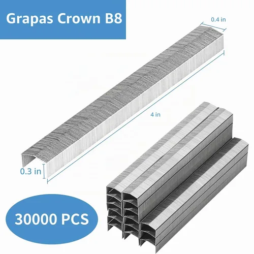 Vista 2 de B8 Crown 30,000 grapas resistentes, longitud de pierna de 1/4 de pulgada para grapadoras B8, hogar, escuela, oficina