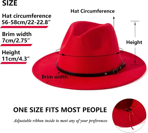 Vista 14 de Lisianthus - Sombrero con cinta con hebilla de ajuste, para mujer, modelo Fedora