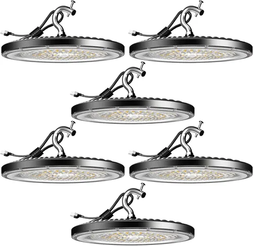 Vista 9 de Lightdot Smart 200W LED High Bay Light 30000lm UFO High Bay Shop Light, AC100-277V 5000K Luz de día con enchufe para granero/garaje de 22-32 pies