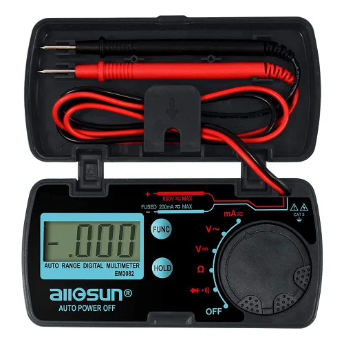 Vista 9 de all-sun, multímetro digital/DMM/Multi Tester Amp/Ohm/Volt medidor de diodo y prueba de continuidad, pequeño, tamaño de bolsillo