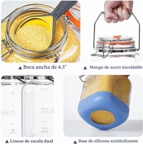 Vista 6 de Tarro de fermentación grande de 1 galón/128 oz, kit de fabricación de aguamiel, frascos de pepinillos, 2