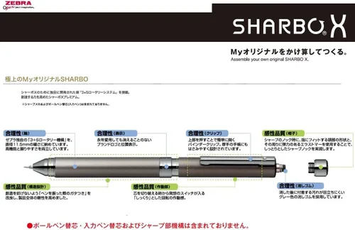 Vista 4 de Zebra Sharbo x Refill - Portaminas (0.012 in) (SB-X-3-B1)