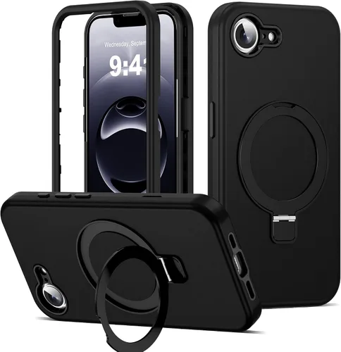 Vista 59 de Funda compatible con iPhone 13 y 14 de 6.1 pulgadas con soporte de anillo magnético [protección militar contra caídas] [compatible con Mag-Safe]