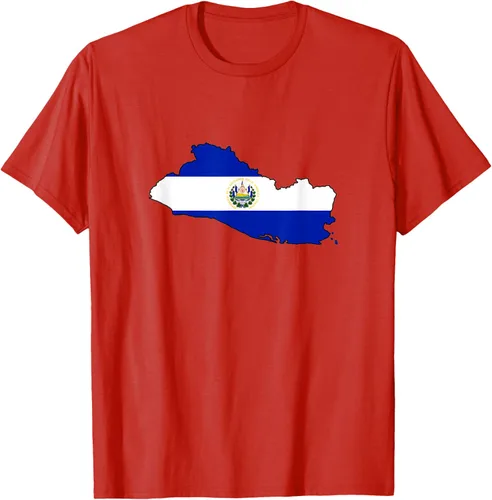 Vista 29 de Camiseta de El Salvador Country Outline on Flag