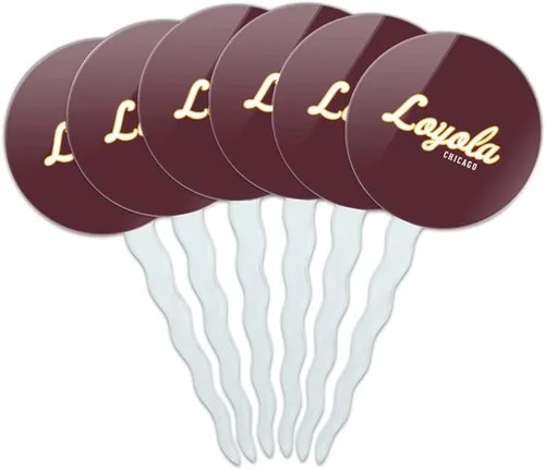 Vista 210 de Abilene Christian - Juego de 6 palillos para cupcakes con logotipo secundario
