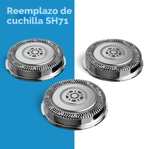 Vista 2 de Philips Norelco Cabezales de afeitado genuinos SH71/52 compatibles con afeitadoras Norelco Series 5000 Angular y 7000, última versión para RQ12/70